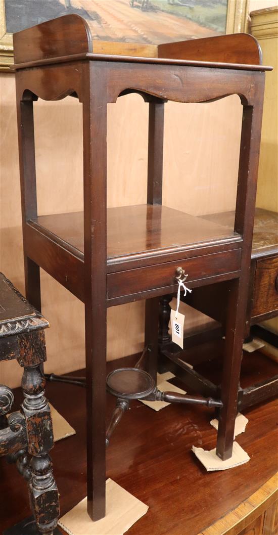 A George III mahogany two tier washstand